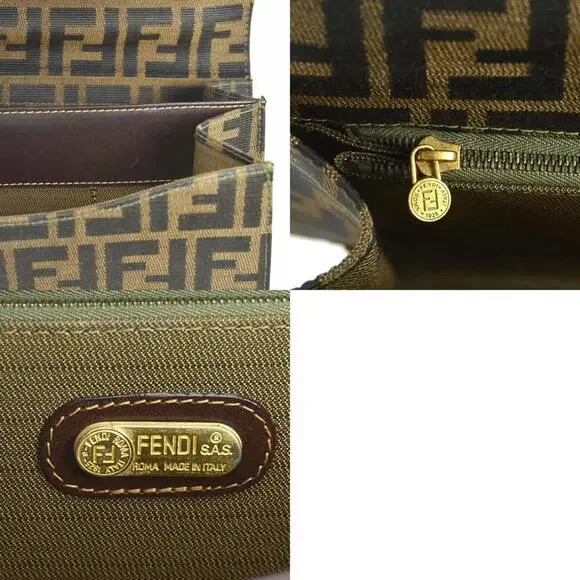 FENDI Brown Leather Zucca Shoulder Bag - Picture 5 of 5